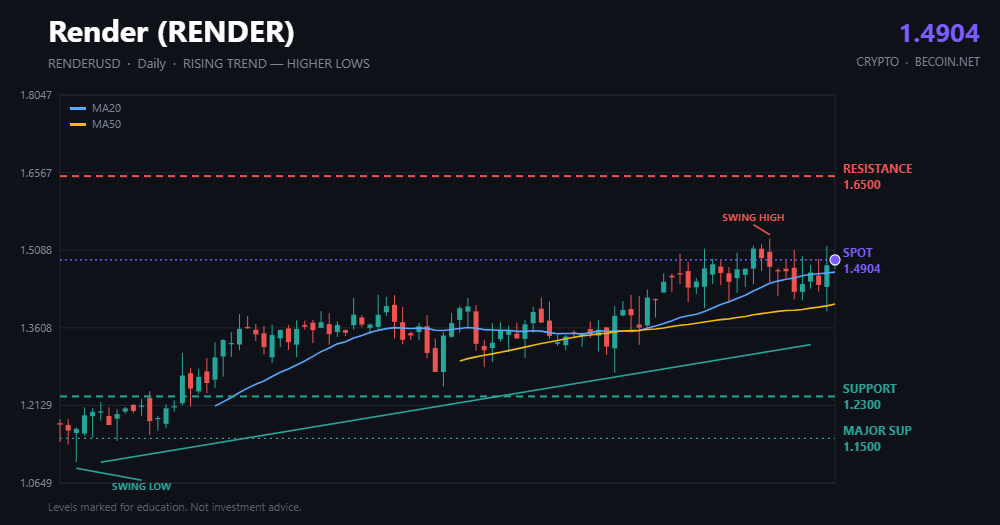 Render Forecast: RENDER Climbs From $0.65 With $1.65 the First Gate