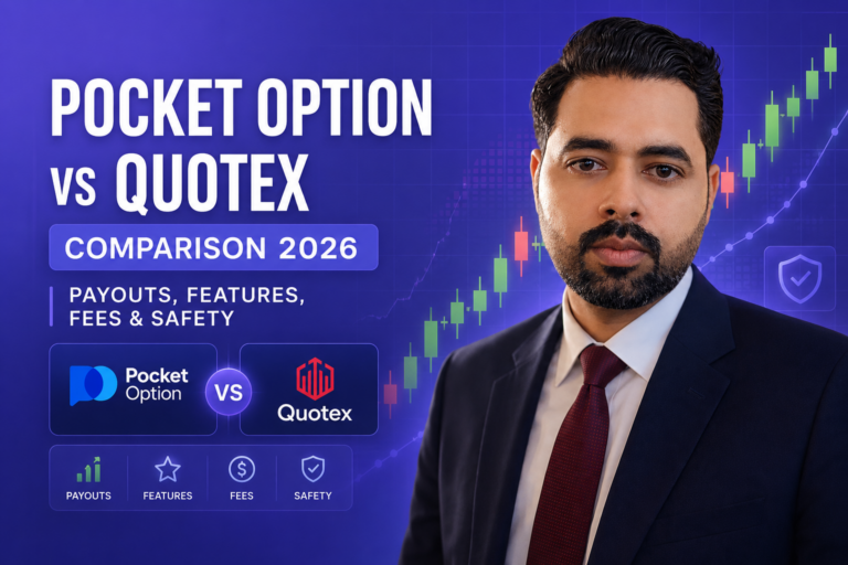 Pocket Option vs Quotex Comparison 2026: Payouts, Features, Fees & Safety